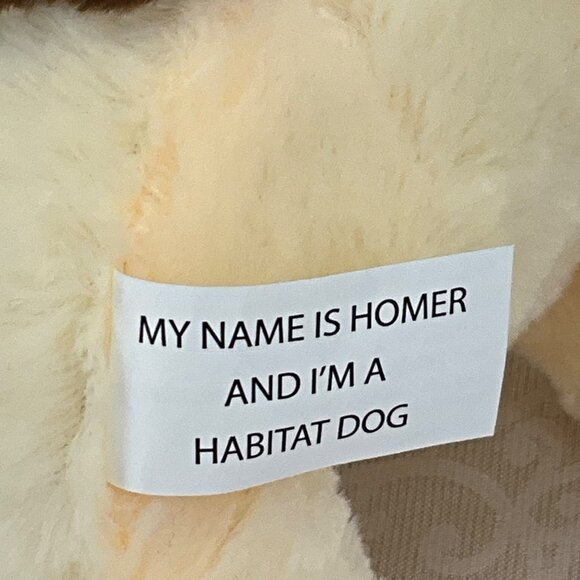 Habitat For Humanity Homer Plush Dog 10" Soft Cream & Brown Stuffed Animal Toy - Picture 6 of 7